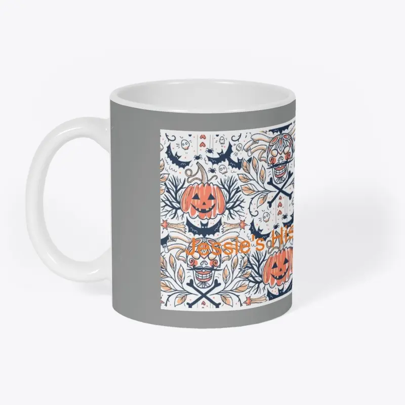 Cute Pumpkin & Skull Mug